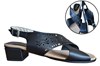 Black leather women's sandals view 6