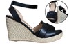 Wedge heel sandals plateau - black view 6