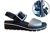 Sandals adjustable straps - black/silver leather view 6