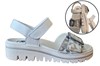 Sandals jadjustable straps -silver/white leather view 6