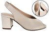 Peeptoe Slingback with blockheel - cream whith leather view 6