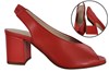 Peeptoe Slingback with blockheel -red leather view 6