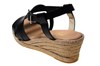 Espadrilles sandals with Wedge Heels and cross straps - black view 6