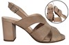 Sandals with high blockheel - taupe leather view 6