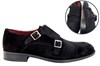 Buckle Shoe with Double Buckle - black suede view 6