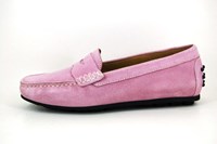 Mocassins Penny Loafers - pink suede in large sizes