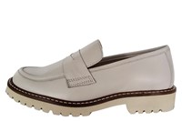 Trendy leather loafers - white in small sizes