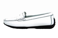 Stravers white leather mocassins ladies in large sizes