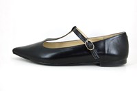 Ballerinas Shoes with Strap and Pointy Nose - black