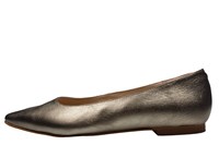 Ballerina shoes pointed nose -bronze metallic leather in large sizes