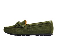 Italian moccasins ladies -olive green suede
