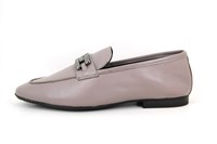 Flat Leather Loafers with Chain Detail - soft lila in small sizes