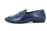 Flat Soft Leather Loafers - blue in small sizes