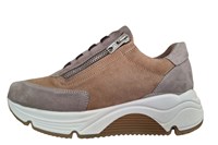 TRENDY SNEAKERS WITH ZIPPER - BEIGE in large sizes