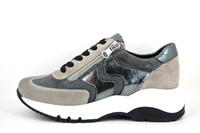 Fashion Sneakers with Zipper - beige taupe gris