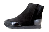 Flat Sneaker Ankle Boots - black in small sizes