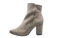 Ankle boots, pointed toe and thick high heel -grey/beige in small sizes