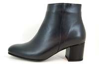 Comfortable Stylish Short Boots with Heels - black leather in small sizes