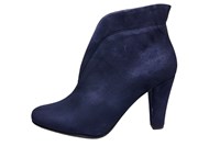 Stylish ankle boots - blue suede in large sizes