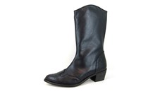 Western Boots with Heel and Zipper - black in large sizes