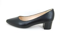 Black Pointed Toe Block Heels Pumps in large sizes