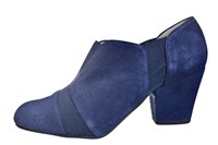 Higher ankle pumps -dark blue suede in large sizes