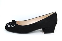 Pumps black fancy low heels in large sizes