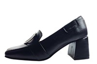 Loafers with Heels - black leather in small sizes