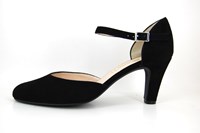 Luxury Black Suede Pumps with Straps in large sizes