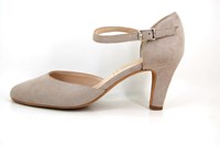 Beige Pumps with Ankle Straps - taupe in small sizes