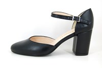 Pumps with Block Heels and Straps - black in small sizes