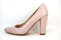 Nude Pink Pumps with High Thicker Heels