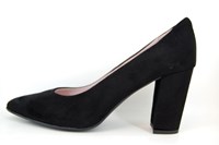 Chic Pumps Suede Black Block Heel in small sizes
