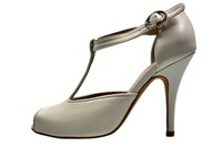 Peeptoe Pumps with Straps Stiletto Heels - creme beige in small sizes