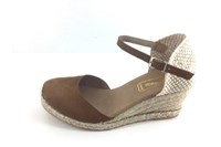 Espadrilles with Wedge Heel - camel in large sizes