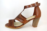 Brown Heeled Sandals in large sizes