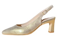 Slingback pumps with trendy heel -champagne nubuck in large sizes