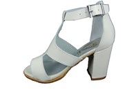 White Heeled Sandals with Straps in large sizes