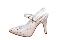 Slingback Pumps High Heels with Straps - white in large sizes
