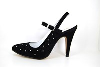 Slingback High Heels with Straps - black