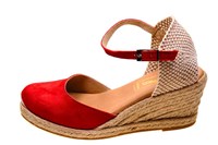 Wedge Heeled Espadrilles - red in large sizes