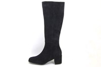 Elegant Knee High Boots Block Heel - black in small sizes