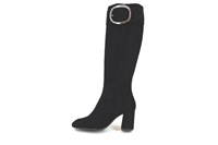 Luxury GoGo Boots with Heel - black in large sizes