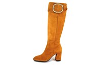 Cognac GoGo Boots with Heel in large sizes