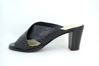 Mules with Heels - black leather