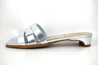 Silver Slipper Sandals Small Heels in large sizes