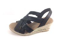 Espadrilles Sandals with Wedge Heels - black in large sizes