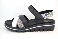 Comfortable Trendy Sandals - black white snake print in small sizes