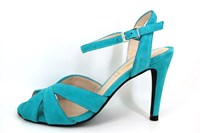 Sexy turquoise sandals high heels in small sizes