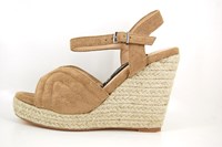 Platform Wedge Heel Sandals with Strap - beige in small sizes
